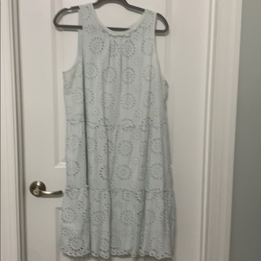 Sea foam green LOFT eyelet dress